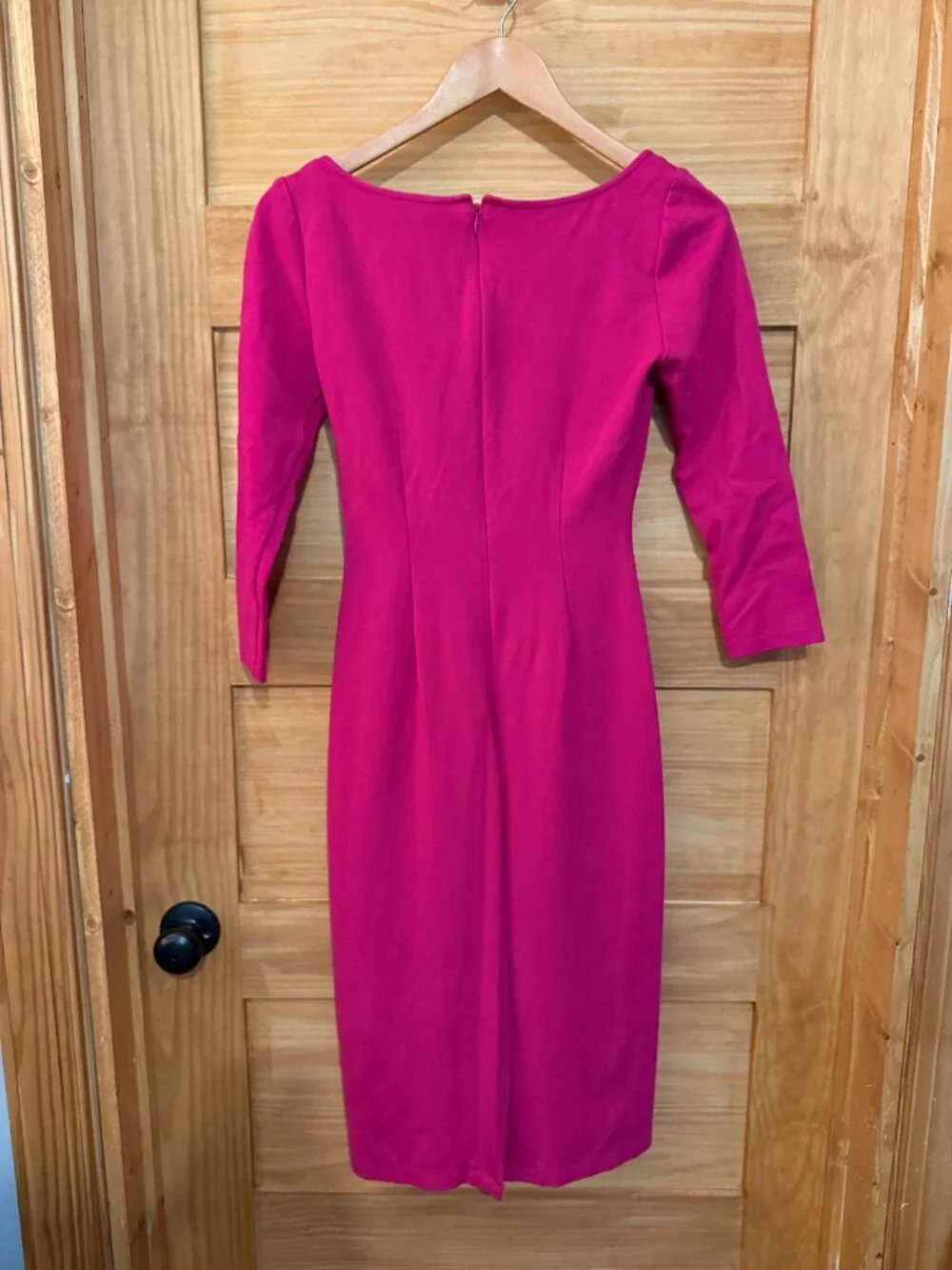 J Crew Pink Italian Ponte Elegant Long Sleeve Midi Sheath Dress Women's size 2
